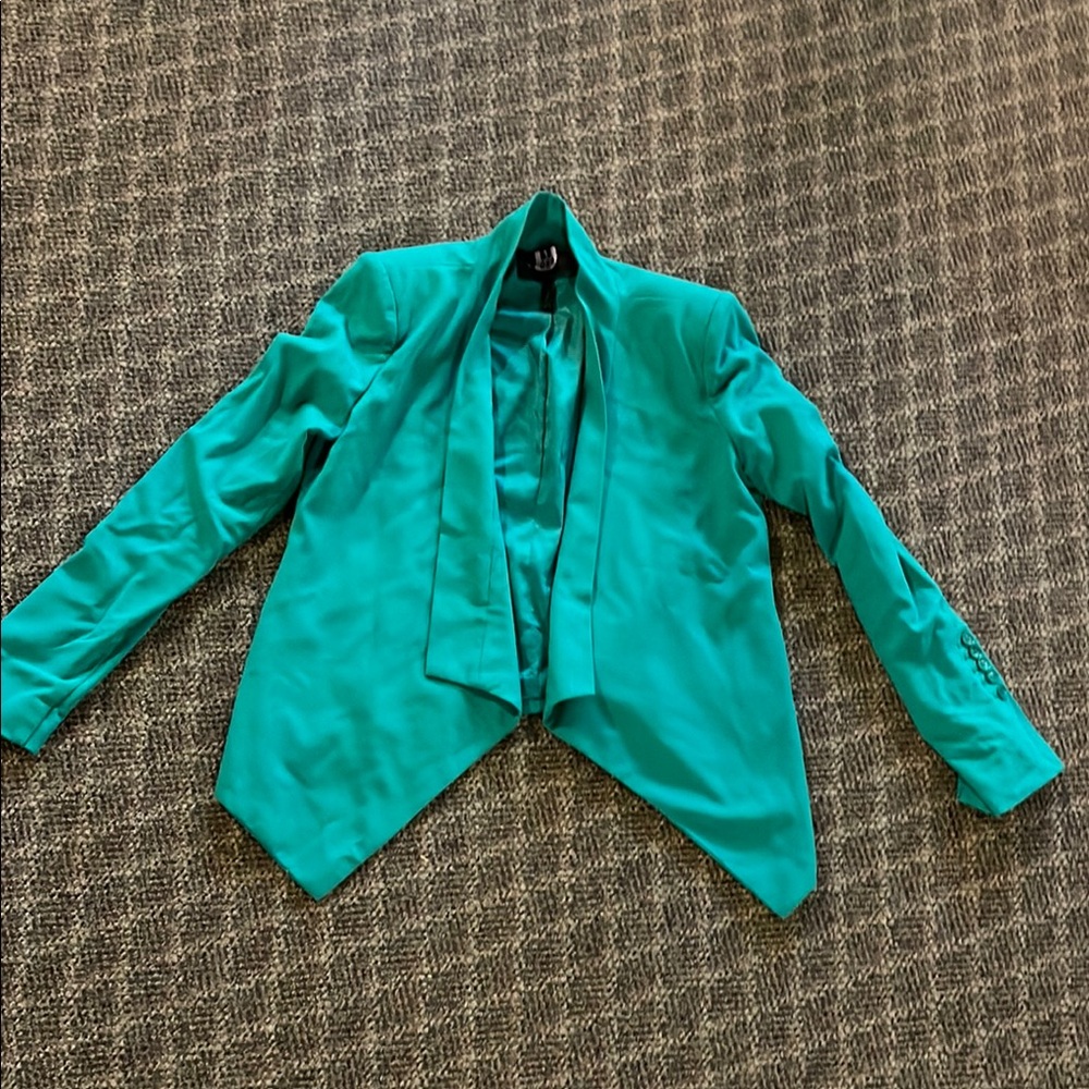 BCBG MaxAzria Abree Hi-Low Blazer - Women’s Small - Green/Teal
